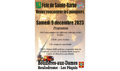 Fête de la Sainte Barbe le samedi 9 décembre 2023 – Venez rencontrer les Pompiers !