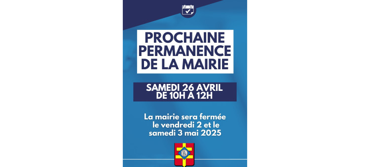 Prochaine permanence de la MAIRIE