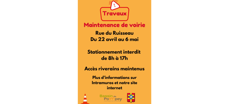 Attention travaux – Maintenance de voierie