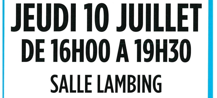 Don du sang 10 juillet
