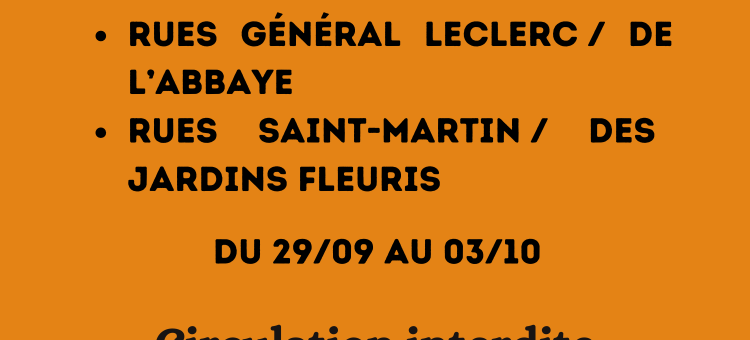Travaux – Interdiction de circulation