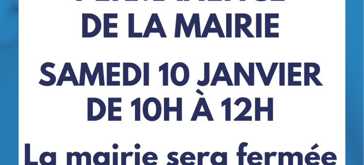 Permanence Mairie – Samedi 10 décembre