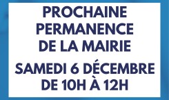 Permanence Mairie – Samedi 6 décembre